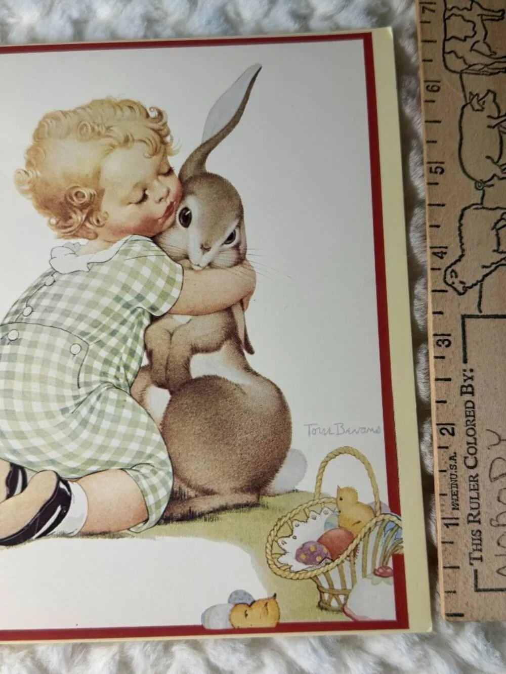 Vintage Memory Lane Bunny Boy Blank Card No envelope